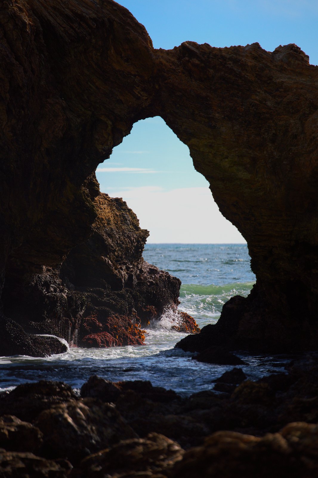 Sea cave to open water
