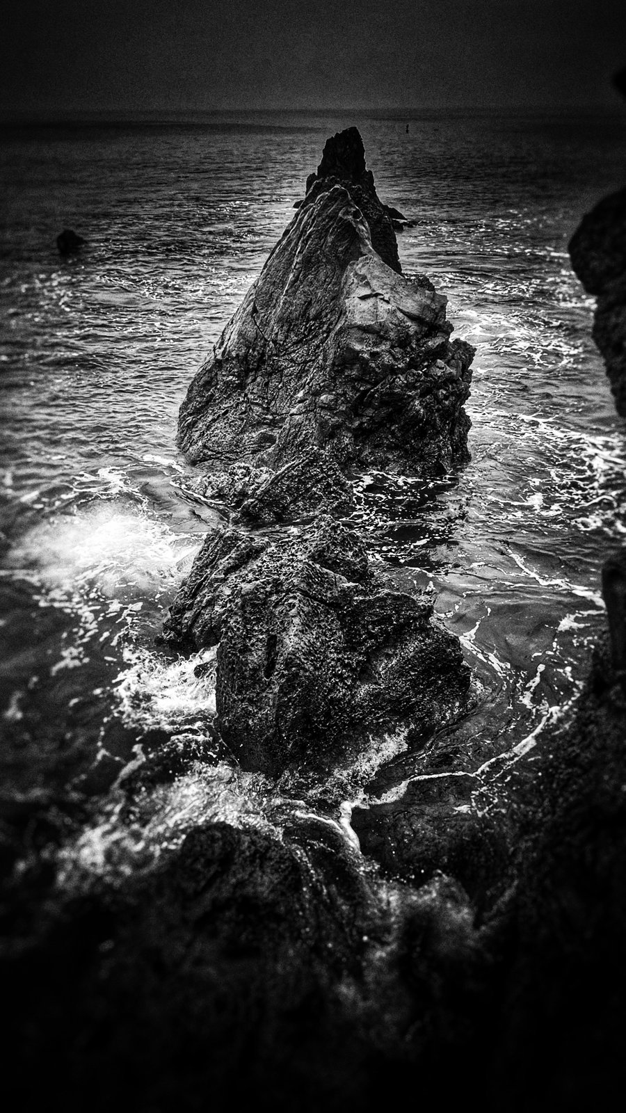 Sea spire in black and white