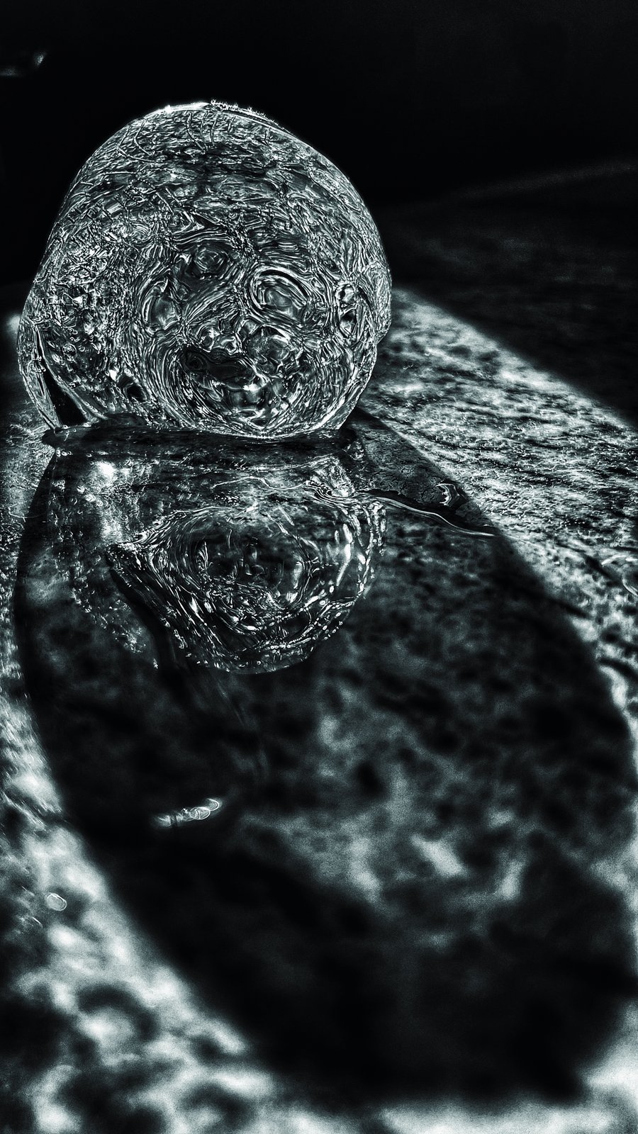 Ice sphere and its reflection